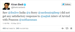 Kiran Bedi tweet