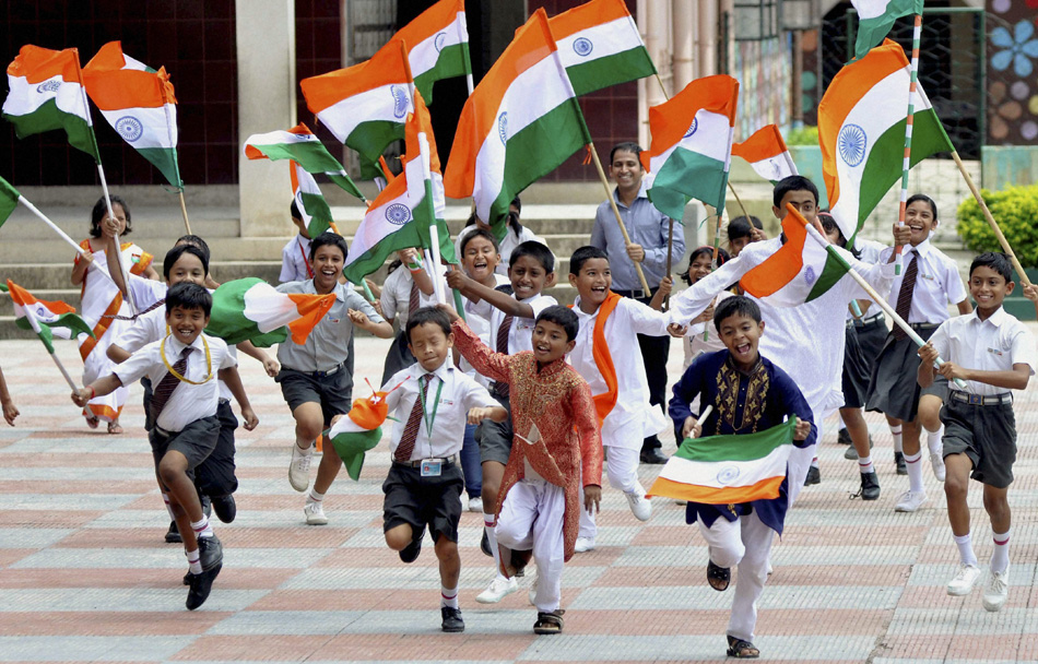 Indian Kids with flag