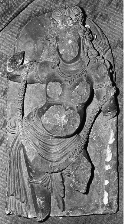 Mutilated idol from the remains of Temple at Sonwar destroyed by Shamsuddin Araqi.
