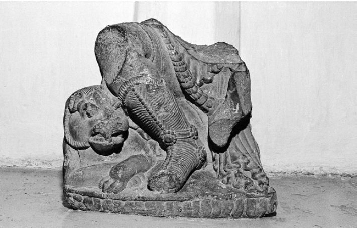 Multilated idol of Kubera from Pandrethan shrine destroyed by Sufi saint Shamsuddin Araqi.