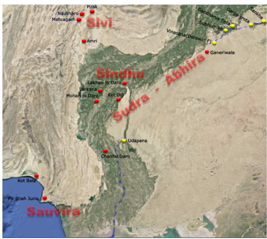 Image 3: Probable location of Udapana, Vinashana, Subhumika, Gandharva Tirtha, Gargasrota and Sankha 