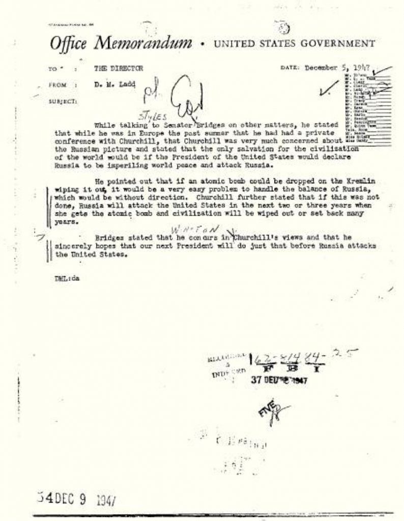 FBI Letter on Churchill